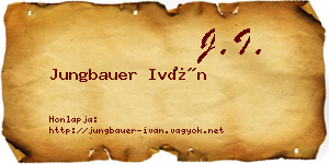 Jungbauer Iván névjegykártya